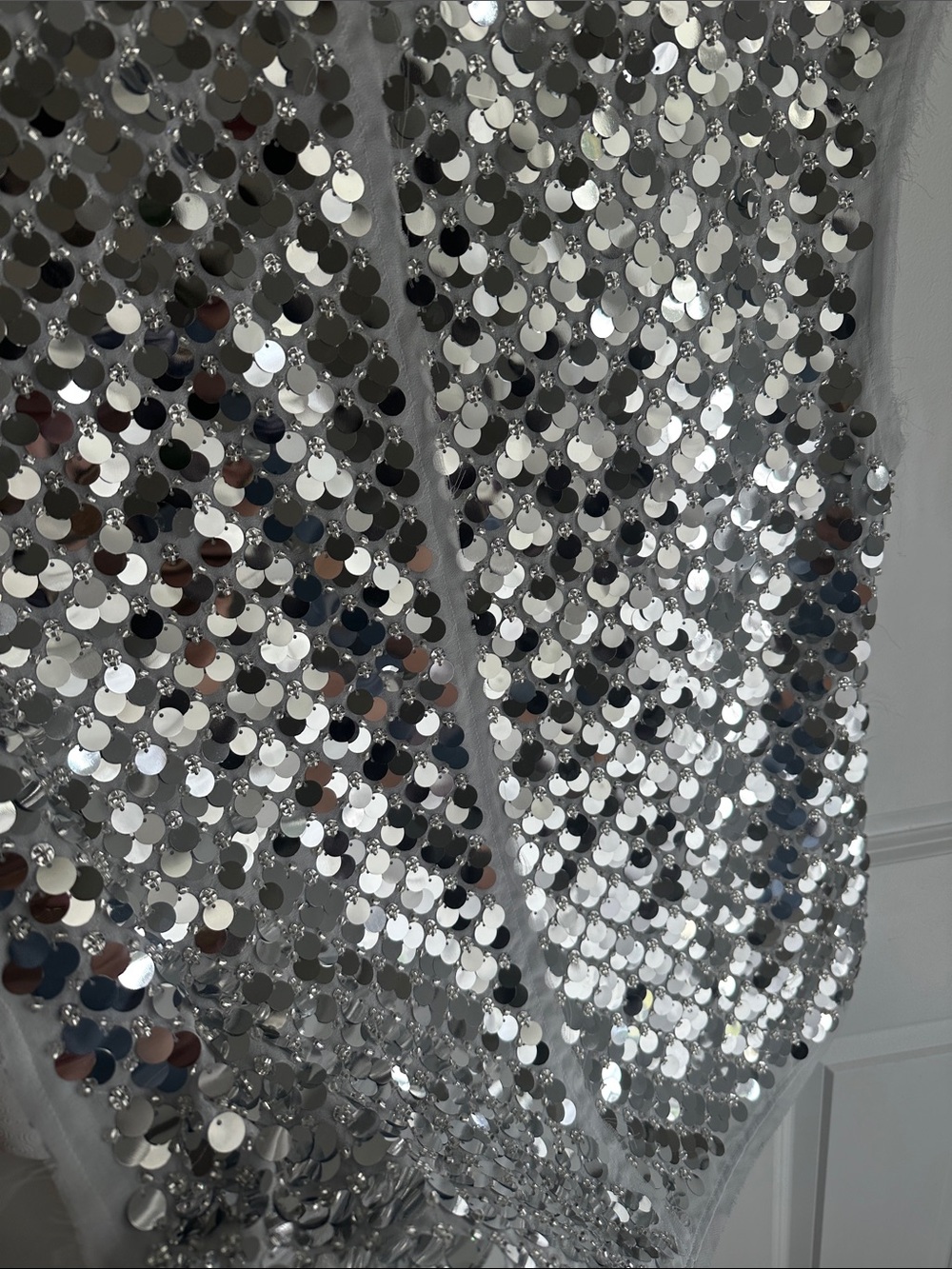 Zara Silver Sequin V-Neck Tank Top - Picture 10 of 10